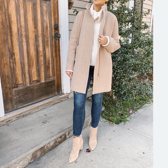 J Crew Italian Stadium-Cloth Wool by Nello Gori Cocoon Peacoat Women’s Size 10P - Picture 6 of 16